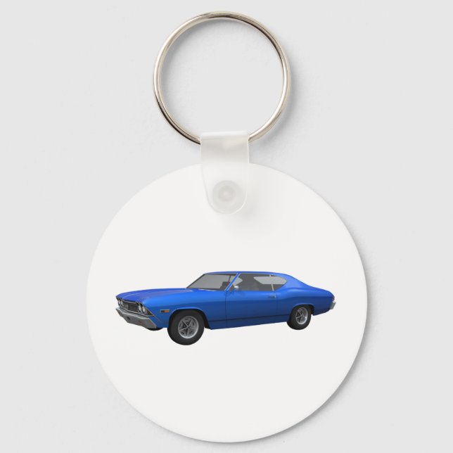 1968 Chevelle SS: Blue Finish Keychain (Front)