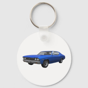 1968 Chevelle SS: Blue Finish Keychain