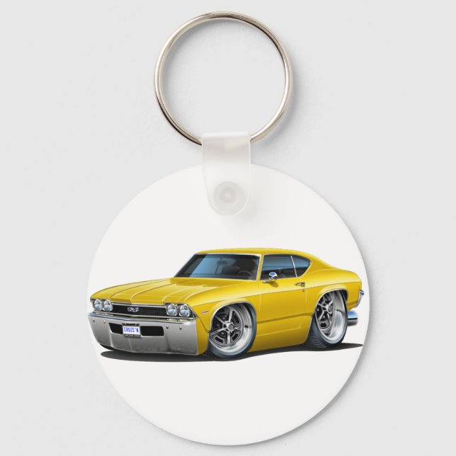 1968 Chevelle Yellow Car Keychain (Front)