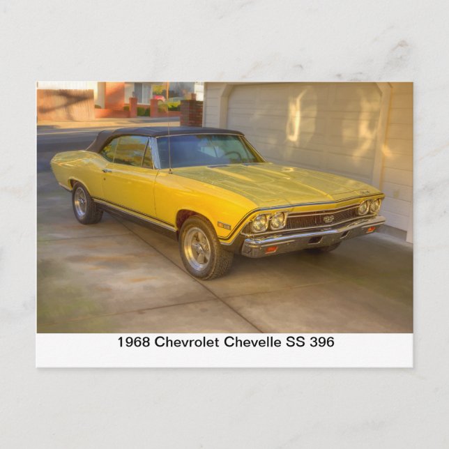 1968 CHEVROLET CHEVELLE SS 396 POSTCARD (Front)