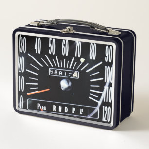 1968 Classic Car Speedometer Metal Lunch Box