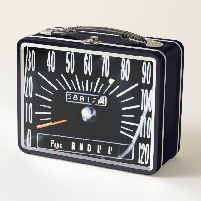 1968 Classic Car Speedometer Metal Lunch Box (Front)