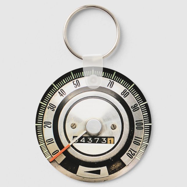 1968 Classic Sports Car Speedometer Keychain (Front)