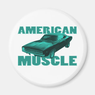 1968 dodge charger r/t american muscle blue magnet