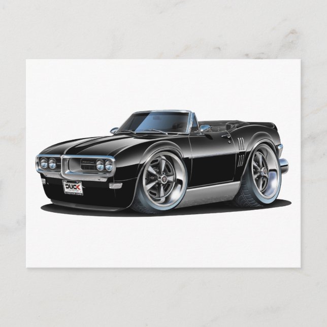 1968 Firebird Black Convertible Postcard (Front)