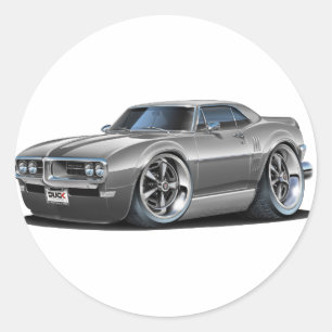 1968 Firebird Grey Car Classic Round Sticker