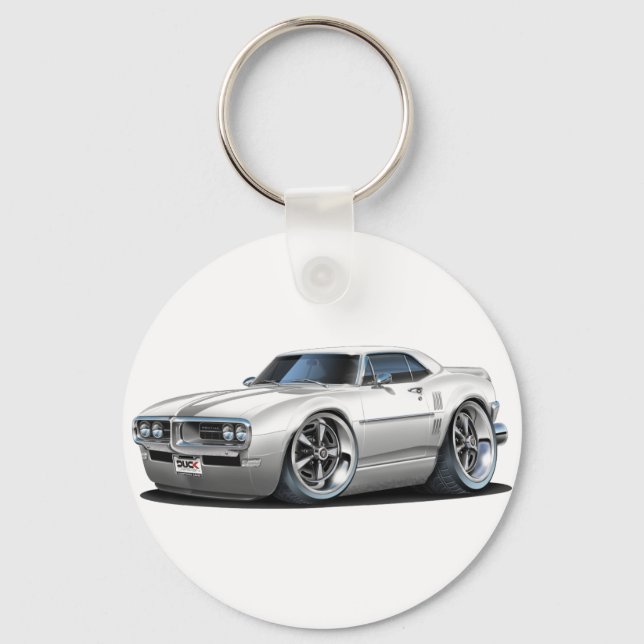 1968 Firebird White Car Keychain (Front)