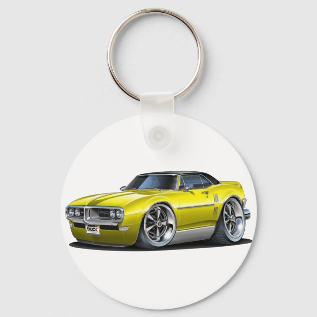 1968 Firebird Yellow-Black Car Keychain (Front)