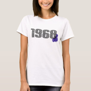 1968 Flower Power Peace Sign Hippie Purple T-Shirt