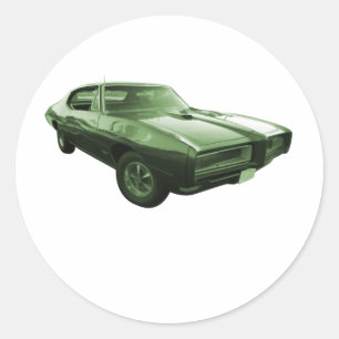 1968 GTO Muscle Car Classic Round Sticker
