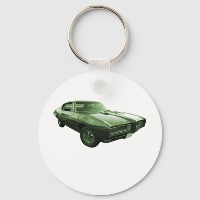 1968 GTO Muscle Car Keychain (Front)