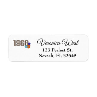 1968 Hippie Panneau de Paix Fleur Orange Aqua Purp