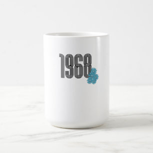 1968 Hippie Peace Sign Flower Power Aqua Magic Mug