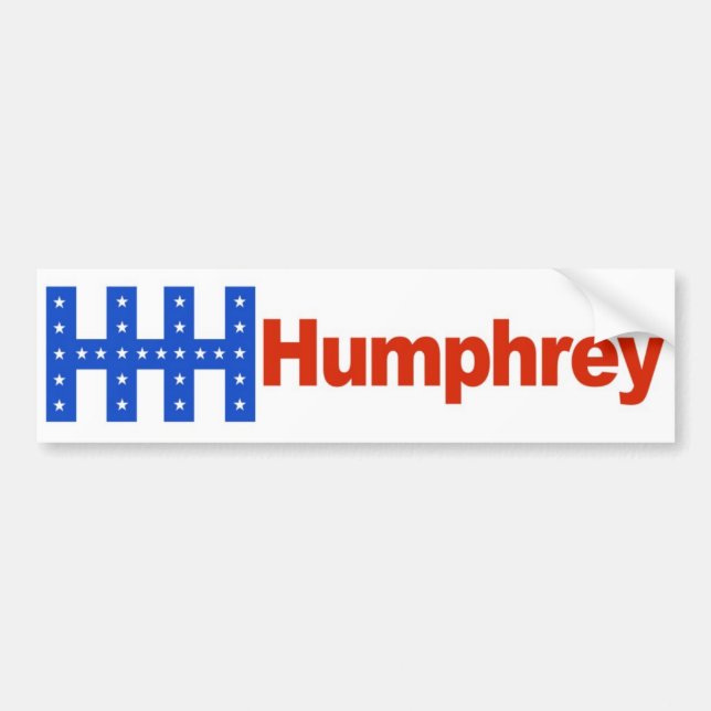 1968 Hubert Humphrey HHH Vintage Bumper Sticker (Front)