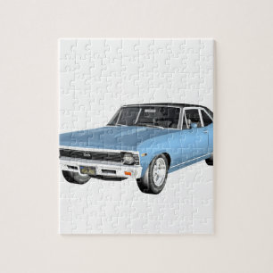 1968 Light Blue Muscle Cars Jigsaw Puzzle