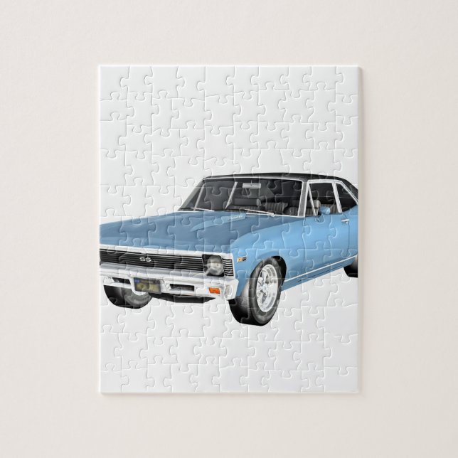 1968 Light Blue Muscle Cars Jigsaw Puzzle (Vertical)