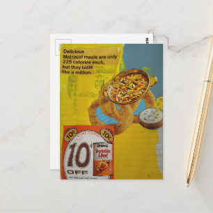 1968 meals coupon mixed media collage postcard
