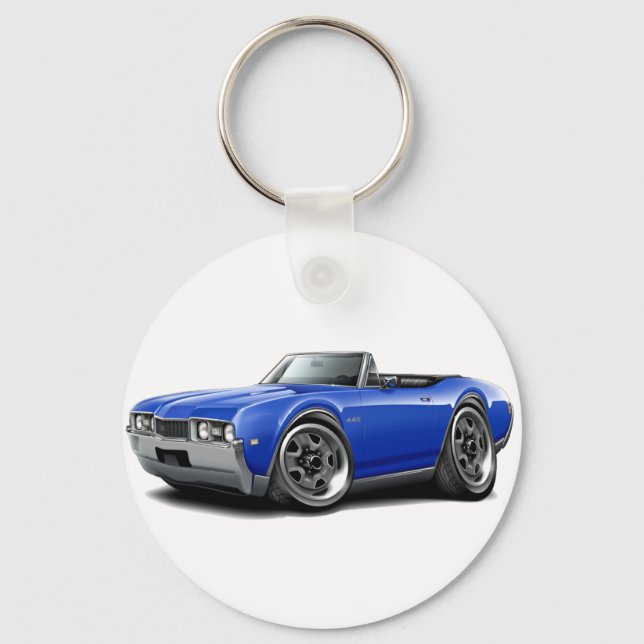 1968 Olds 442 Blue Convertible Keychain (Front)