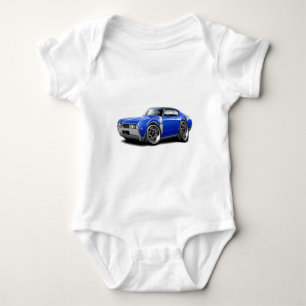 1968 Olds 442 Blue-White Car Baby Bodysuit