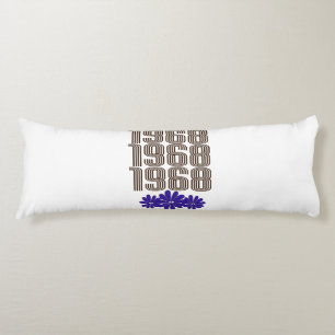 1968 Peace Sign Hippie Flower Power Purple Body Pillow
