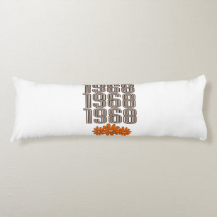 1968 Peace Sign Orange Hippy Flower Power Body Pillow