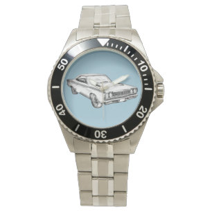 1968 Plymouth Roadrunner Muscle Car Illustration Watch