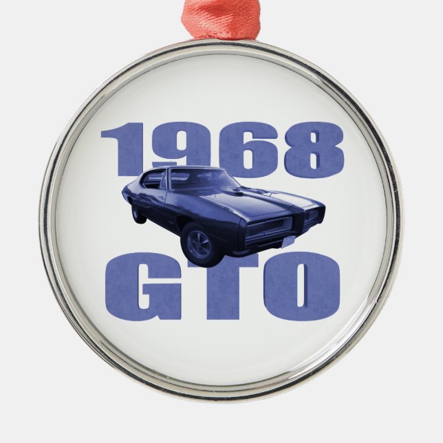 1968 Pontiac GTO Blue Metal Ornament (Front)