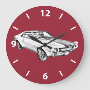 1969 AMC Javlin Muscle Car Illustration Large Clock