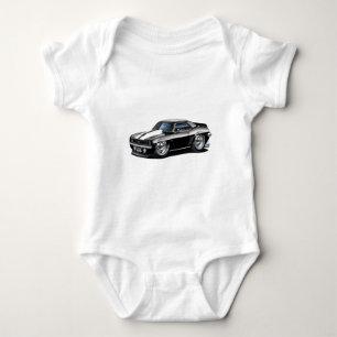 1969 Camaro Black-White Car Baby Bodysuit