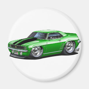 1969 Camaro Green-Black Car Magnet