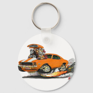 1969 Camaro RS SS Orange-White Car Keychain