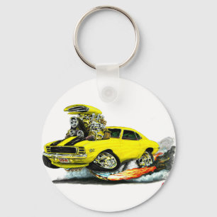 1969 Camaro RS SS Yellow-Black Car Keychain