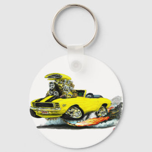 1969 Camaro RS SS Yellow-Black Convertible Keychain