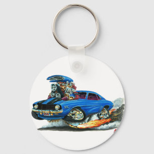 1969 Camaro SS Blue-Black Car Keychain