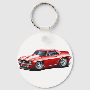 1969 Camaro SS Red-White Car Keychain