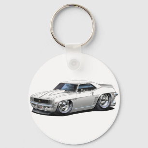 1969 Camaro White Car Keychain