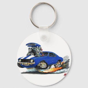 1969 Camaro Z28 Blue-White Car Keychain