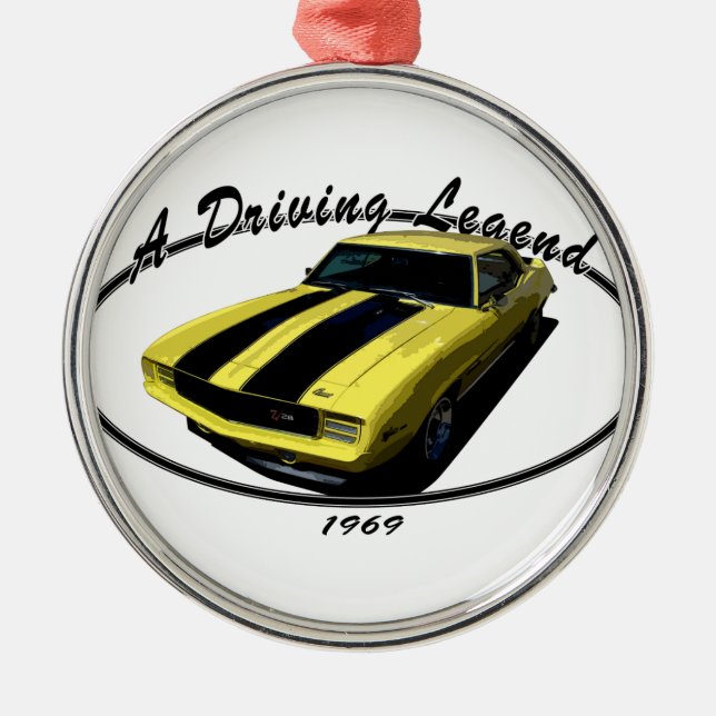 1969 CAMARO Z28 YELLOW METAL ORNAMENT (Front)