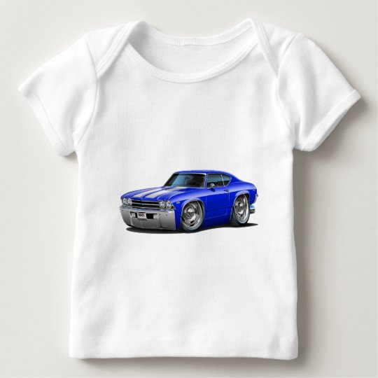 1969 Chevelle Blue-White Car Baby T-Shirt