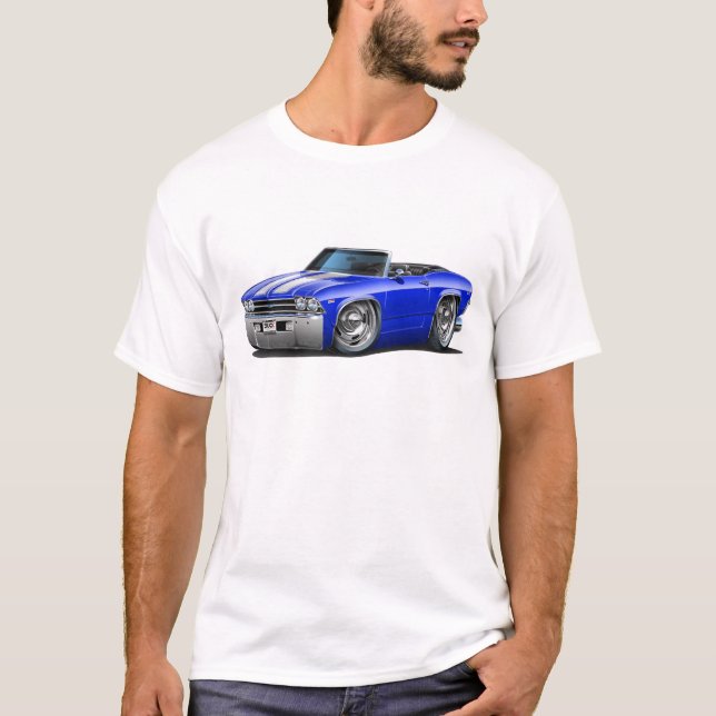 1969 Chevelle Blue-White Convertible T-Shirt (Front)
