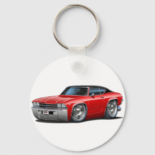 1969 Chevelle Red-Black Top Car Keychain