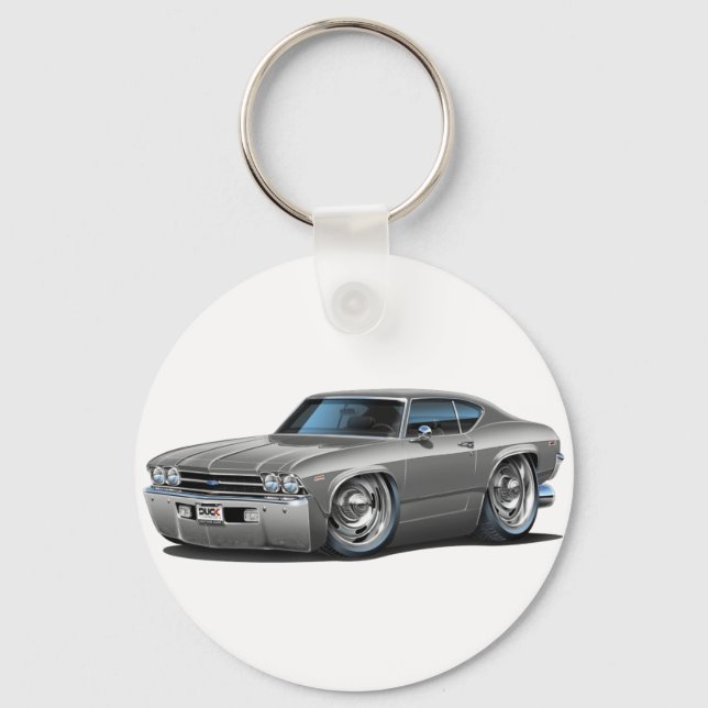 1969 Chevelle Silver Car Keychain (Front)