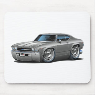 1969 Chevelle Silver-White Car Mouse Pad