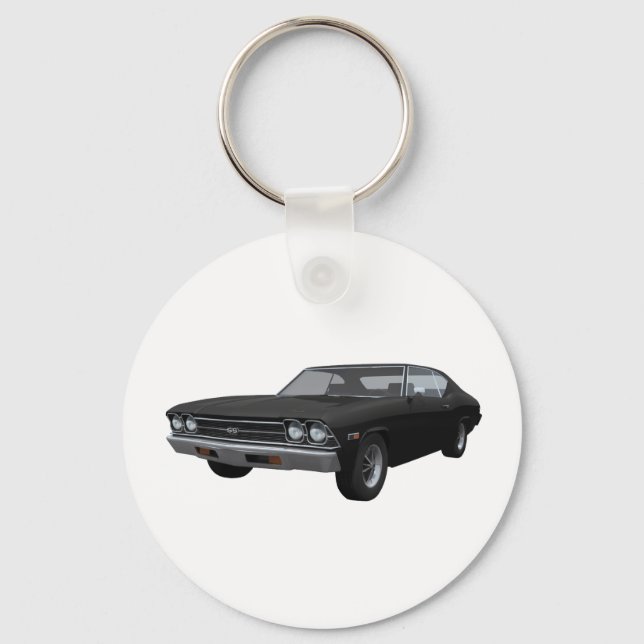1969 Chevelle SS: Black Finish Keychain (Front)