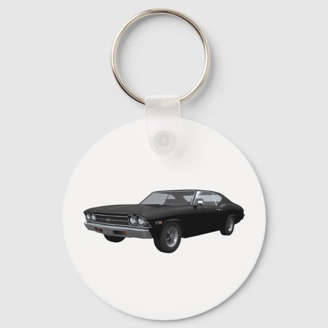 1969 Chevelle SS: Black Finish Keychain (Front)