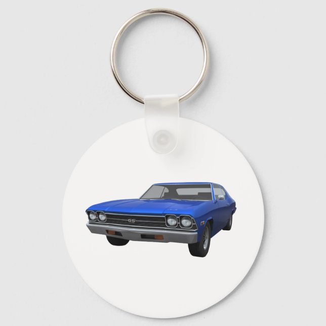 1969 Chevelle SS: Blue Finish Keychain (Front)