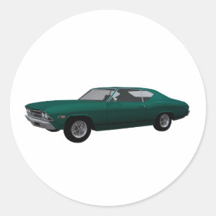1969 Chevelle SS: Green Finish Classic Round Sticker