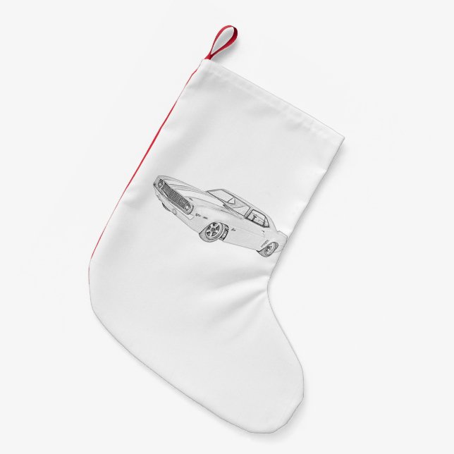 1969 Chevy Camaro Illustration Christmas Stocking (Front (Hanging))