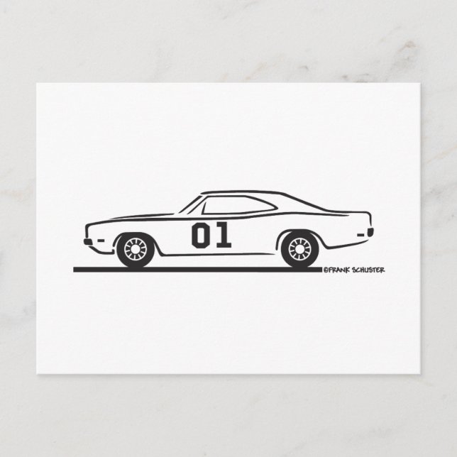 1969 Dodge Charger General Lee Postcard (Front)