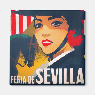 1969 Feria de Sevilla Spain vintage travel  Magnet